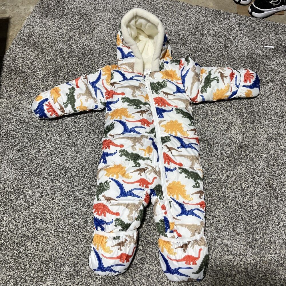 Okie Dokie 18 Mo Hooded Puffer Snow Suit Dinosaur